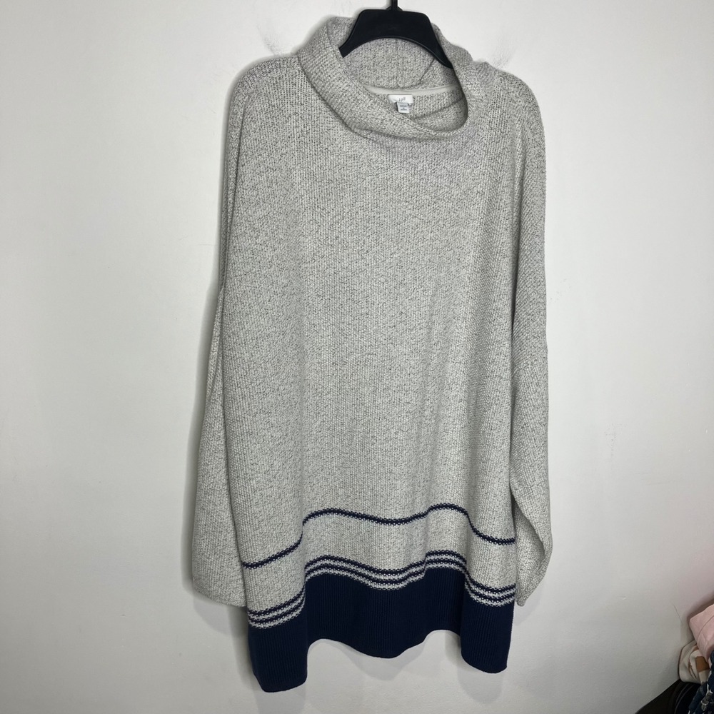J. Jill navy blue and gray mock neck sweater women's size 4X new with tags